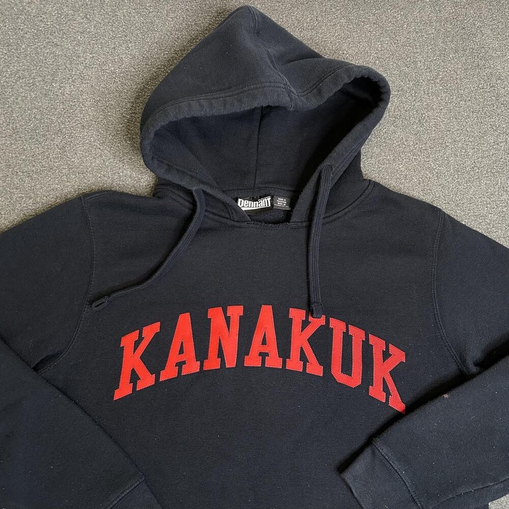 Pennant Hoodie Mens Medium Kanakuk Graphic Fleece Pullover Sweatshirt